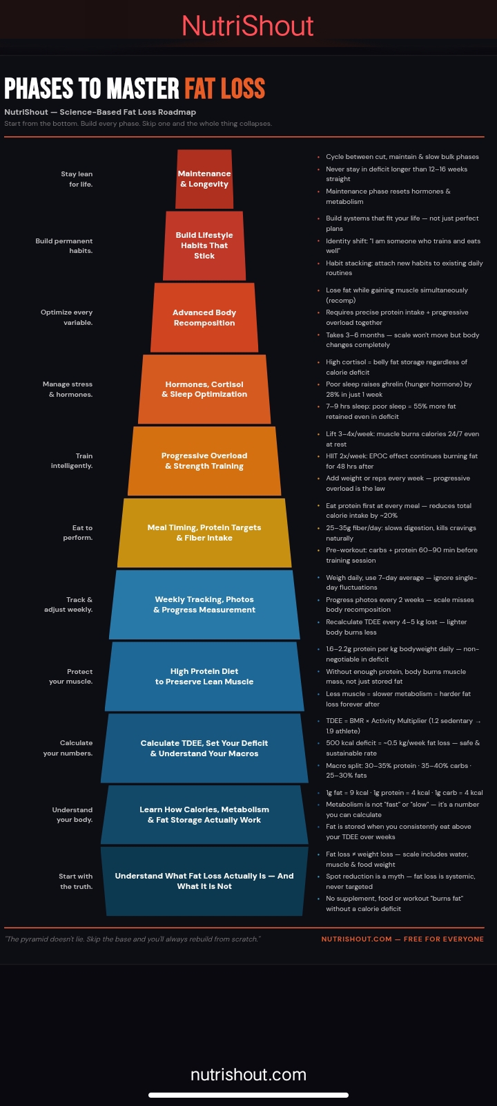 Phases to master fat loss — science-based fat loss pyramid roadmap for fat people